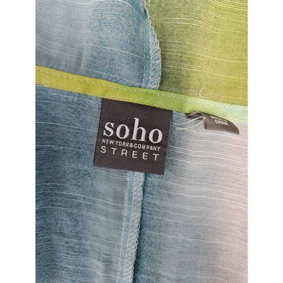 Soho Street Green Ombre Hoided Top Size Medium Caftan Swim Cover - Picture 4 of 8